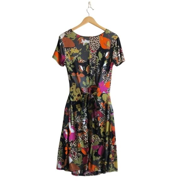 Max Mara Floral Jersey Dress Multicolor Wrap Style Small - Picture 10 of 14